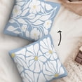 thumbnail image 4 of Floral Pillow Covers,Abstract Blue Floral Reversible Pillow Covers 18x18,Neutral Botanical Flowers Throw Pillow Covers for Home Living Room Bedroom,Floral Pillow Covers Gifts for Women Girls, 4 of 5