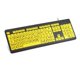 thumbnail image 1 of Teclado de computadora con impresión grande Teclado USB con cable Letra impresa grande con teclas amarillas El teclado amarillo de alto contraste facilita la escritura, 1 of 5
