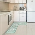 thumbnail image 5 of Boho Sage Green Kitchen Mats for Floor, White Flower Kitchen Rugs Set of 2 Carpet Area Rug, Floral Vintage Farmhouse Green Boho Kitchen Decor and Accessories Stuff, 17x30 and 17x47 Inch, 5 of 6