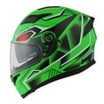 thumbnail image 2 of 1Storm Motorcycle Modular Full Face Flip up Dual Visor Helmet + Spoiler + Motorcycle Bluetooth Headset: HJK316 Mechanic Green, 2 of 7