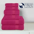 thumbnail image 4 of 100% Turkish Cotton 6 Pcs Bath Towel Set, Luxury Bath Towels for Bathroom, Soft & Absorbent Bathroom Towels Set (2 Bath Towels, 2 Hand Towels, 2 Washcloths), Hot Pink, 4 of 7
