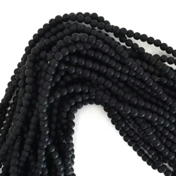 HOOUN Matte Black Onyx Round Beads Gemstone 15" Strand 6mm 8mm 10mm AAA -6 mm