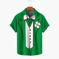 thumbnail image 2 of Camisas de Manga Corta para Hombre San Patricio Impreso Cuello de Vuelta Superior, 95% Poliéster 5% Blusa Elástica de Spandex para Fiesta, Diario Y Desgaste de Playa, 2 of 5