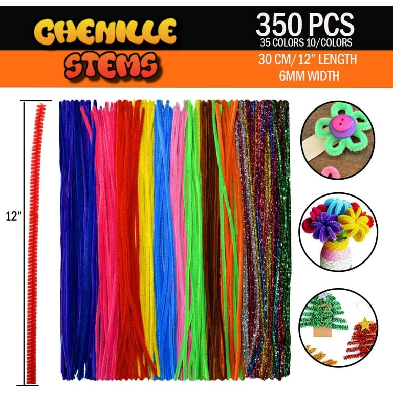 350 Pieces of Pipe Cleaners (Chenille Stems) 35 Colors 10 PER Color for DIY  Arts and Crafts OR Decorations