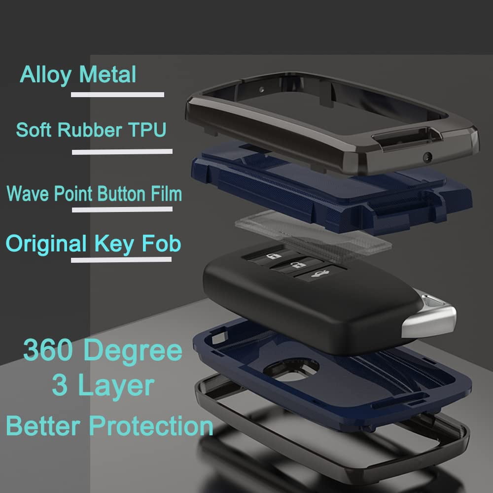 Compatible Key Fob Cover for Alloy Metal Key Fob Cover,Compatible with Lexus ES350 ES300h UX200 LS500 LS500H LC500 LC500h
