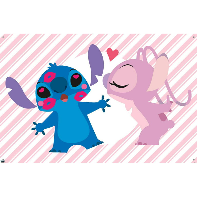 Disney Lilo and Stitch - Angel and Stitch Wall Poster with Push Pins,  22.375 x 34 
