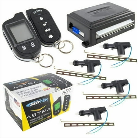 Car Alarm Security System, Keyless Entry 2-Way LCD 2 Door Locks Scytek A777