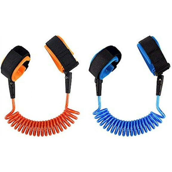 Anti Lost Wrist Link2 Pack, Child Leash Toddler Safety Harness for Outdoor Activities, 5.9ft (Blue Orange)