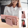 thumbnail image 4 of Nalacover RFID Blocking Wallet Case for Samsung Galaxy S21 Ultra, Shockproof PU Leather Magnetic Button Zipper Purse Card Slots & Kickstand Crossbody Phone Case with Shoulder & Wrist Strap,Rosegold, 4 of 12