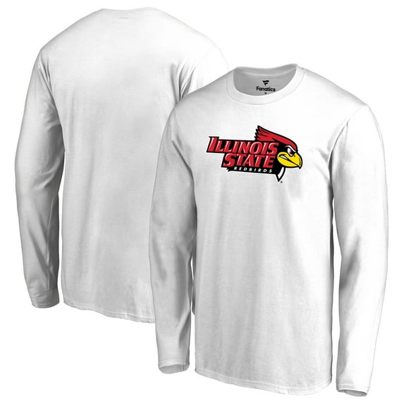 Men's White Illinois State Redbirds Primary Logo Long Sleeve T-Shirt