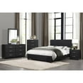 thumbnail image 2 of Pemberly Row Contemporary Wood and Faux Leather Queen Bed in Black, 2 of 7