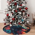 thumbnail image 4 of KLL 30" Christmas Tree Skirt Colorful Flower Goat Xmas Tree Skirts Mat for New Year Xmas Holiday Party Indoor Outdoor Home Decoration, 4 of 5
