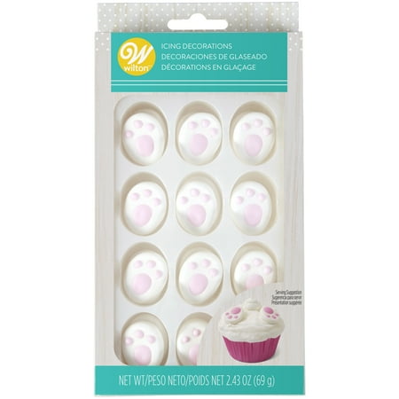 Wilton Dot Matrix Icing Decorations Easter Bunny Feet, Pack of 24