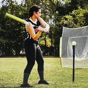 Athletic Works 7ft x 7ft Hit Pitch Training Net for Baseball Softball Protective Screens, New, 11.02lb
