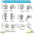 thumbnail image 2 of 120pcs Ocean Theme Animal Beads 6 Style Fish Mermaid Dolin Beads Tibetan Style Alloy Spacer Beads, 2 of 6