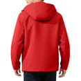 thumbnail image 6 of Mens Softshell Jackets Windproof Drawstring Hooded Long Sleeve Full Zipper Fashion Casual Jacket with Pockets Red XXL, 6 of 6