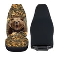 thumbnail image 5 of Jeiento Car Front Seat Covers Car Seat Covers Front Seats Only Stretch Polyester Fabric Cover Interior Automotive Accessory Fit for Most Cars Gifts for Women Men, Camo Hunting Bear Design, 5 of 7