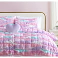 thumbnail image 3 of Staci Swirl Pink 4-Piece Soft Embellished Microfiber Comforter Set - Full, 3 of 6
