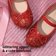 thumbnail image 2 of Dream Pairs Girls Kids Mary Jane Shoes Ballerina Flat Shoes Party Wedding Dress Shoes BELLE_01 RED Size 4T, 2 of 5