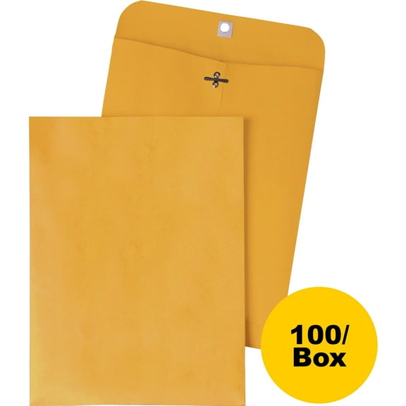 Quality Park Gummed Kraft Clasp Envelopes and Avery 8160 Easy Peel White Address Labels for Inkjet Printers, 1" x 2-5/8", 750 Labels/Pack Bundle