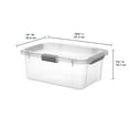 thumbnail image 3 of Sterilite Small HingeLID Storage Bin, 20 Quart Clear Plastic Storage Container with Latch Lid and Comfort Grip, Dark Gray, 6 Pack, 3 of 14