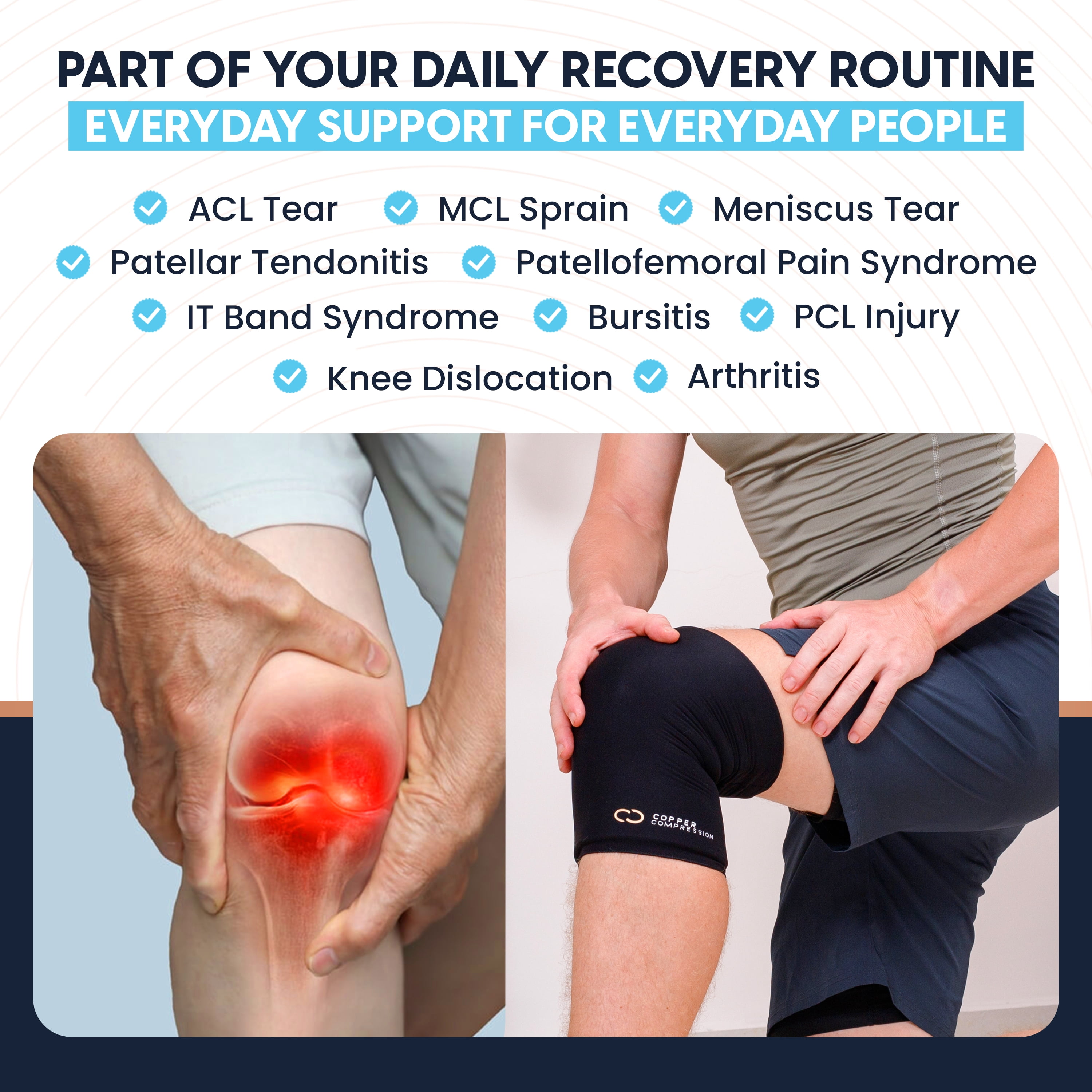 CopperFreeze® Hot + Cold Therapy Knee Sleeve by Copper Compression®