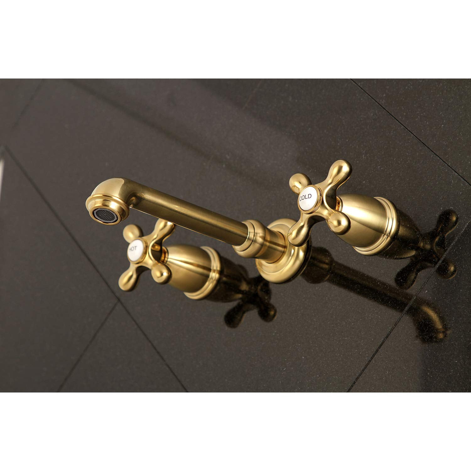 Kingston Brass English Country Roman Tub Faucets With Brushed Brass KS7027AX