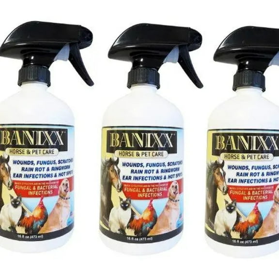 Banixx Horse Pet Care for Bacterial and Fungal Infections Spray 16 oz. 3-Pack