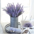 thumbnail image 2 of Flores de lavanda artificiales, 4 piezas grandes para crear un arreglo floral abundante, una planta falsa casi natural para alegrar la decoración de tu hogar, fiestas y bodas, 2 of 8