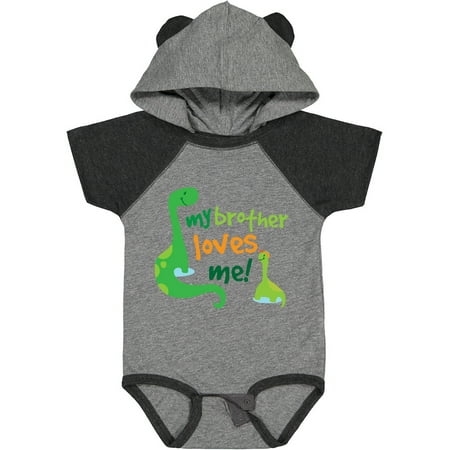 

Inktastic My Brother Loves Me Dinosaur Boys Baby Bodysuit