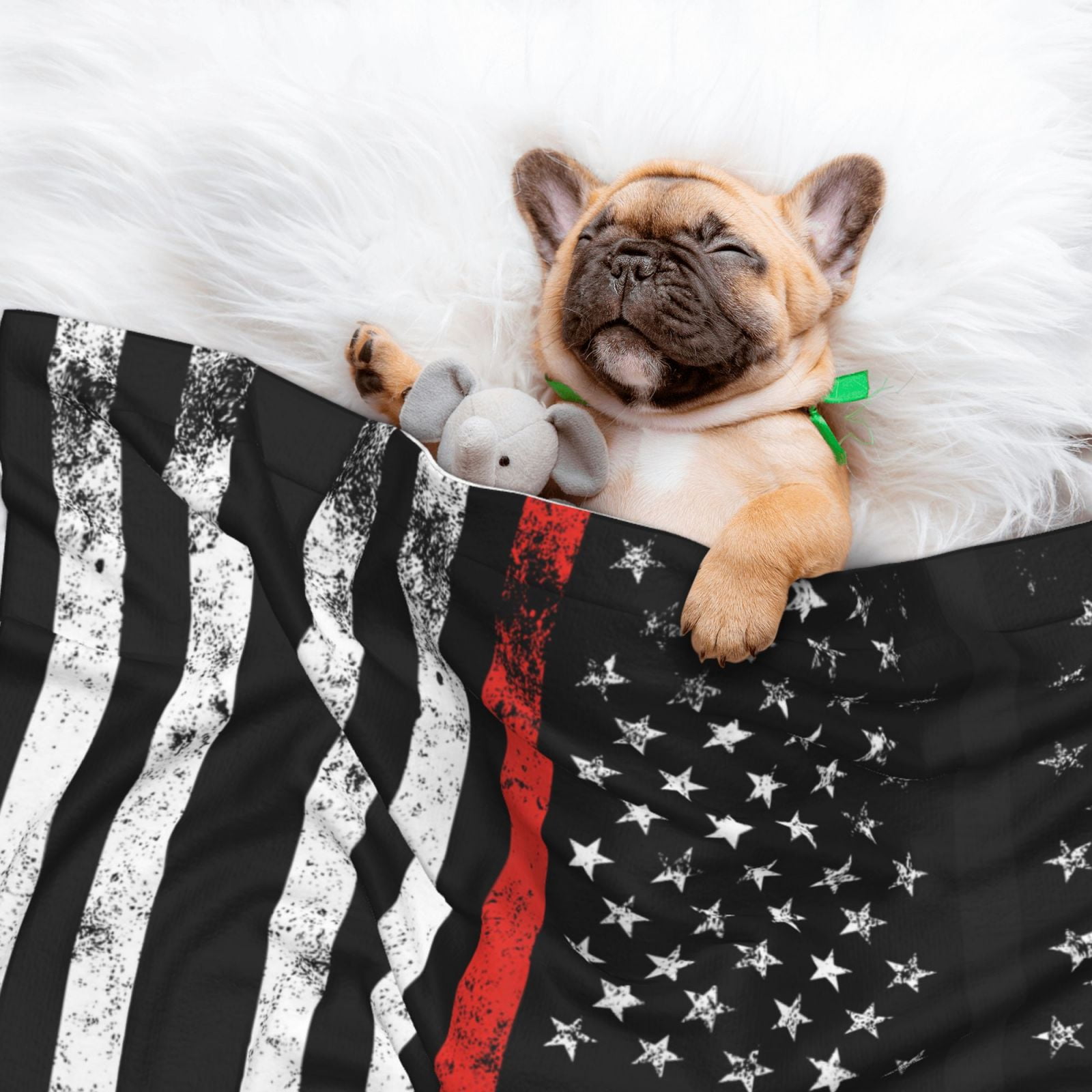 Firefighter Firefighting Flag Dog Blanket Soft Warm Flannel Cat Blanket Great Pet Throw for Cats Puppy Small Medium Large Dog