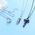 thumbnail image 4 of 3 Pack Urn Necklace for Ashes Hear / Cylinder / Cross Urn Necklace for Human / Pet Cremation Jewelry for Ashes Memorial Keepsake Birthstone Pendant, 4 of 7