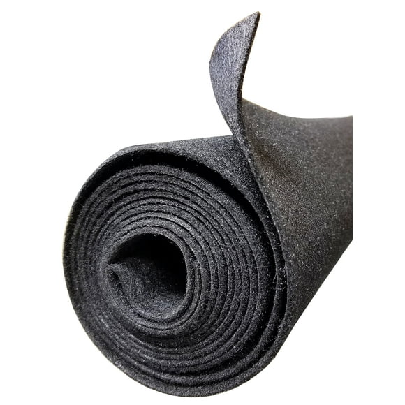Polymat Audio 16 Ft by 3.75 Ft Wide Charcoal/Dark Grey Car Sub Woofer Speaker Box Carpet, Dj Enclosure Latex Backed Felt and Trunk Liner 16'X3.75', 192"x45"