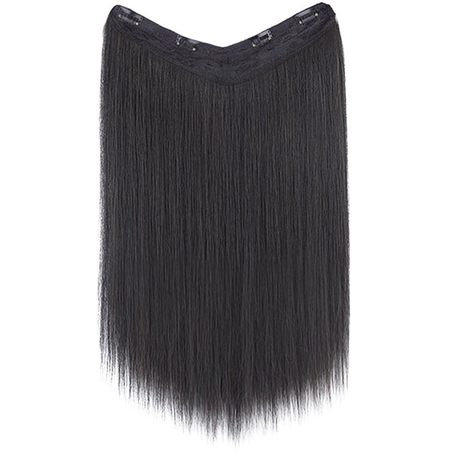 Clip in Hair Extension Long Straight Hair Piece Women Synthetic Hair Wig Extension