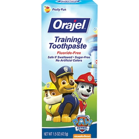 (2 pack) Orajel Nickelodeon Paw Patrol Fruity Fun Training Toothpaste 3 Months to 4 Years, 1.5 oz