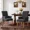 Drak Gray, variant on Fabric Upholstered Dining Chair with Arms, Tufted High Back Accent Coffee Armchair for Kitchen Dining Room Living Room, Beige