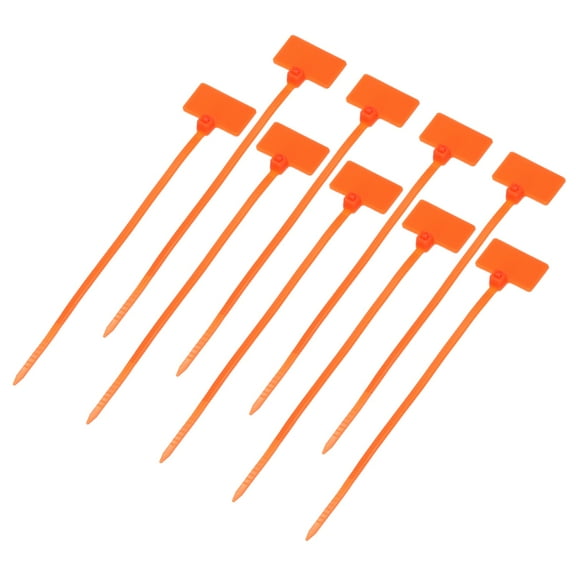 Uxcell 100pcs Marker Cable Zip Ties, 4 Inch Self-Locking Labels Zip Tie Wraps, Wire Tags Ties Straps for Indoor and Outdoor, 1/8",Orange