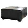 thumbnail image 1 of Square Leather Ottoman Footstool in Black, 1 of 2