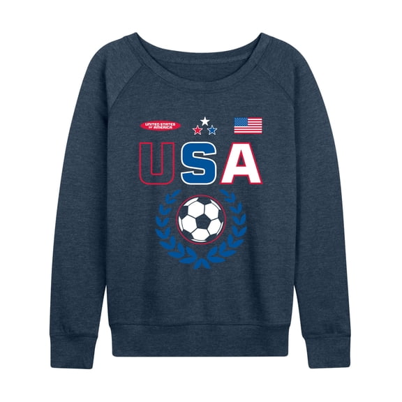 Instant Message - USA Soccer Jersey - Women's French Terry Long Sleeve Pullover