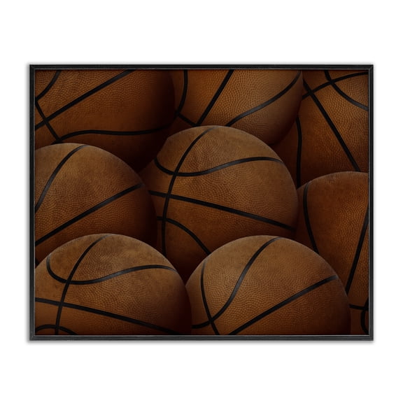 Stupell Industries Shabby Chic Bin Of Basketballs Black Framed Giclee Art, 14 x 11, by Marcus Prime
