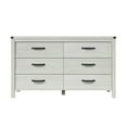 thumbnail image 3 of HomeRoots 478652 58 in. Solid Wood Six Drawer Double Dresser, White, 3 of 3