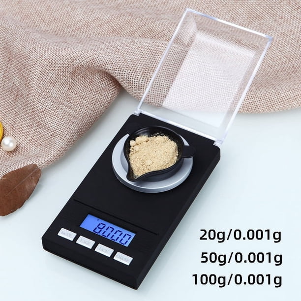 Báscula electrónica de 0,001 g, balanza electrónica de bolsillo dorada, báscula de joyería de alta precisión