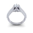thumbnail image 3 of Genuine 1.2ct Round Cut Diamond Prong Solitaire with Accented Engagement Ring Bridal Solid 14K Gold FG VS, 3 of 3