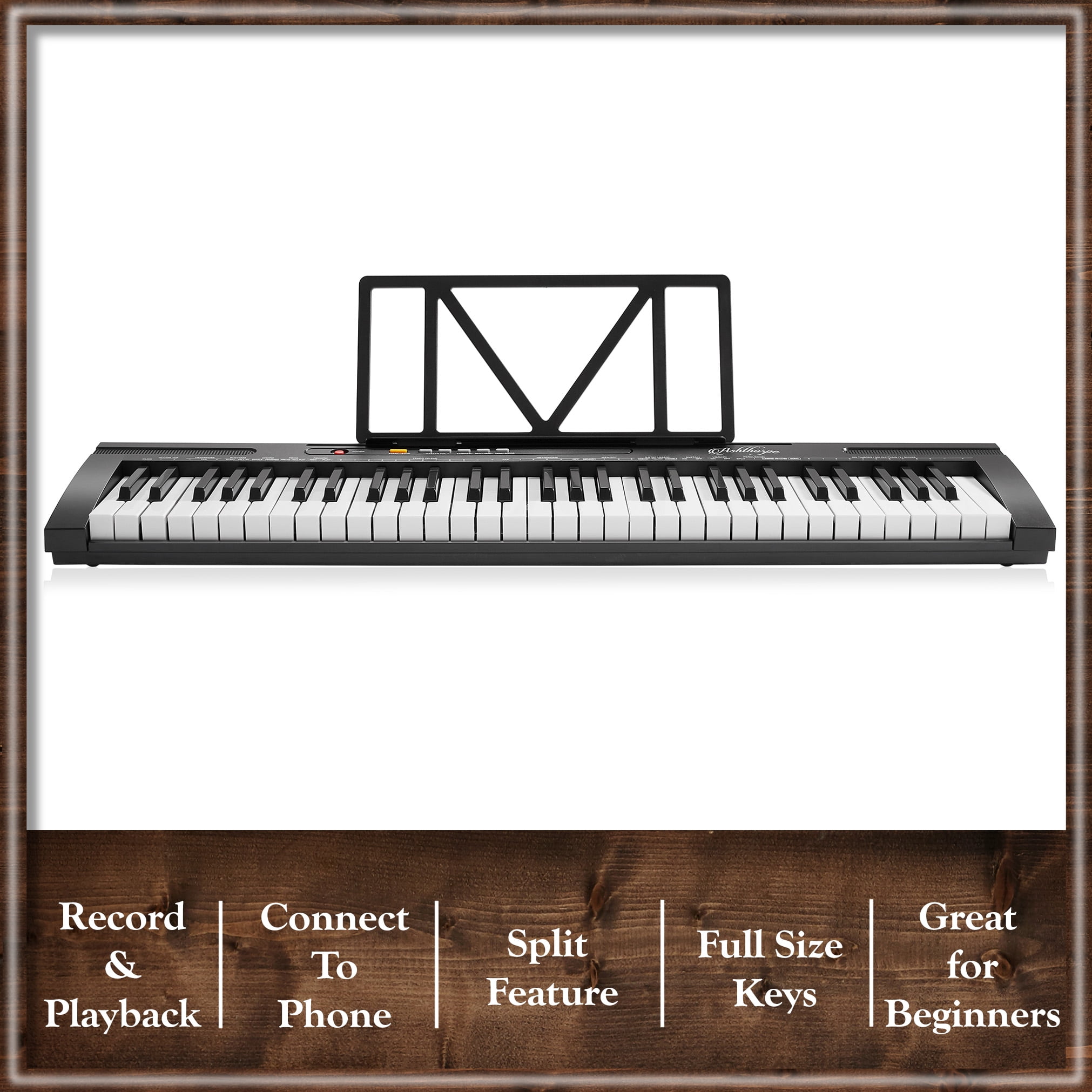 Ashthorpe 61-Key Digital Electronic Keyboard Piano for Beginners with Stand and Bench