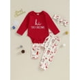 thumbnail image 2 of Liacowi Baby Girls 3Pcs Christmas Outfits Long Sleeve Romper Pants Headband Set Infant Clothes, 2 of 8