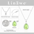 thumbnail image 3 of Linawe Silver Necklace for Women, Necklace Chains Crystal Pendant Necklace, Peridot Green Imitation Diamond Moonstone Birthstone Rhinestone Cubic Zirconia Jewelry, 3 of 6