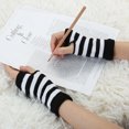 thumbnail image 6 of INSPIRE CHIC Women's Fingerless Gloves Thumb Hole Fall Wear Wrist Warmers 1 Pair Black-White One Size, 6 of 6