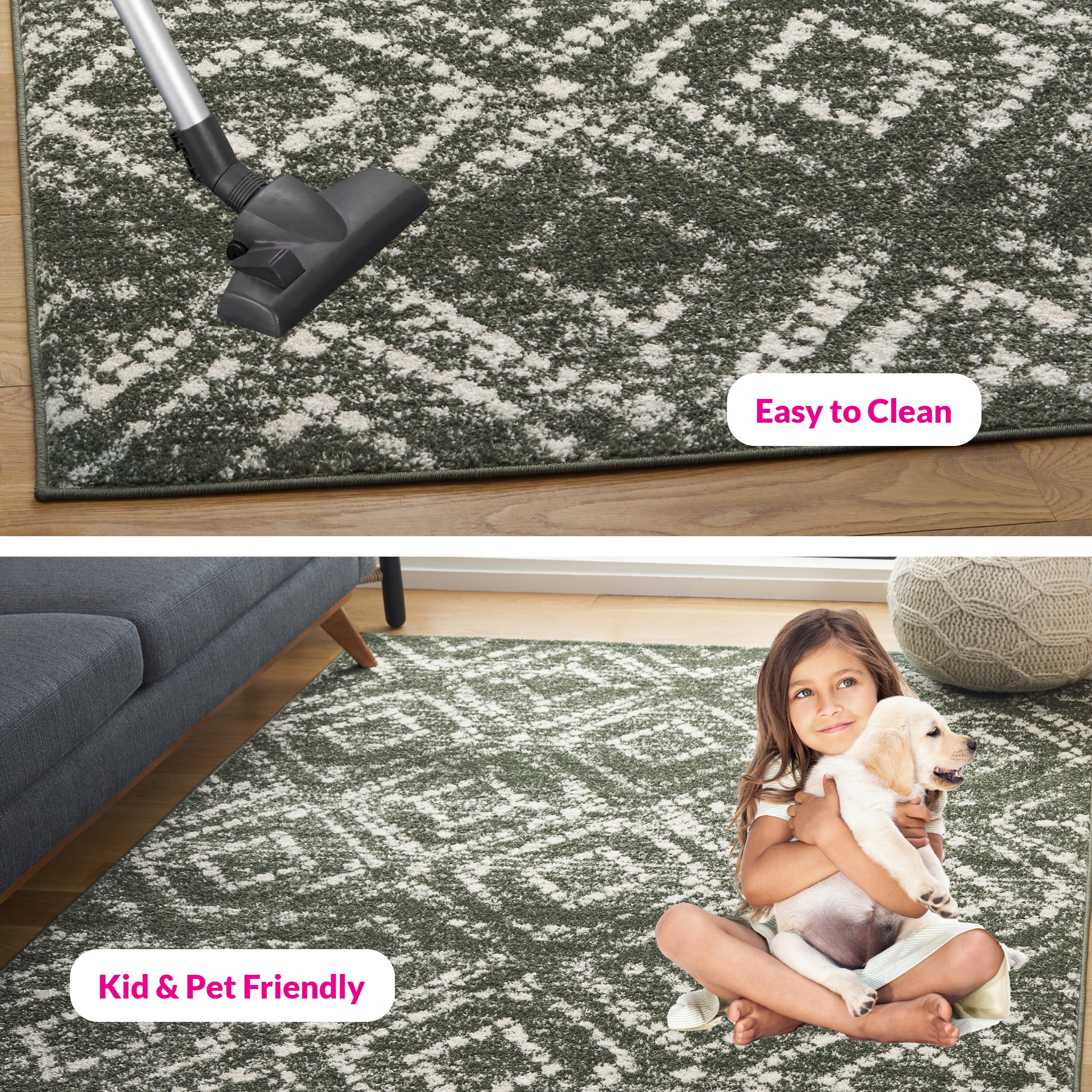 Safavieh Adirondack Lecia Geometric Area Rug, Dark Green/Ivory, 3' x 5'