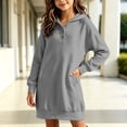 thumbnail image 5 of BXJX Girls Sweatshirt Dress, Long Sleeve Hooded Pullover Spring Fall Sweatshirt with Pockets Gray Size 14-15 T, 5 of 6