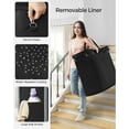 thumbnail image 3 of 200L Laundry Sorter 3-Section Laundry Basket with Wheels Rolling Laundry Hamper with Removable Liner Ink Black, 3 of 7